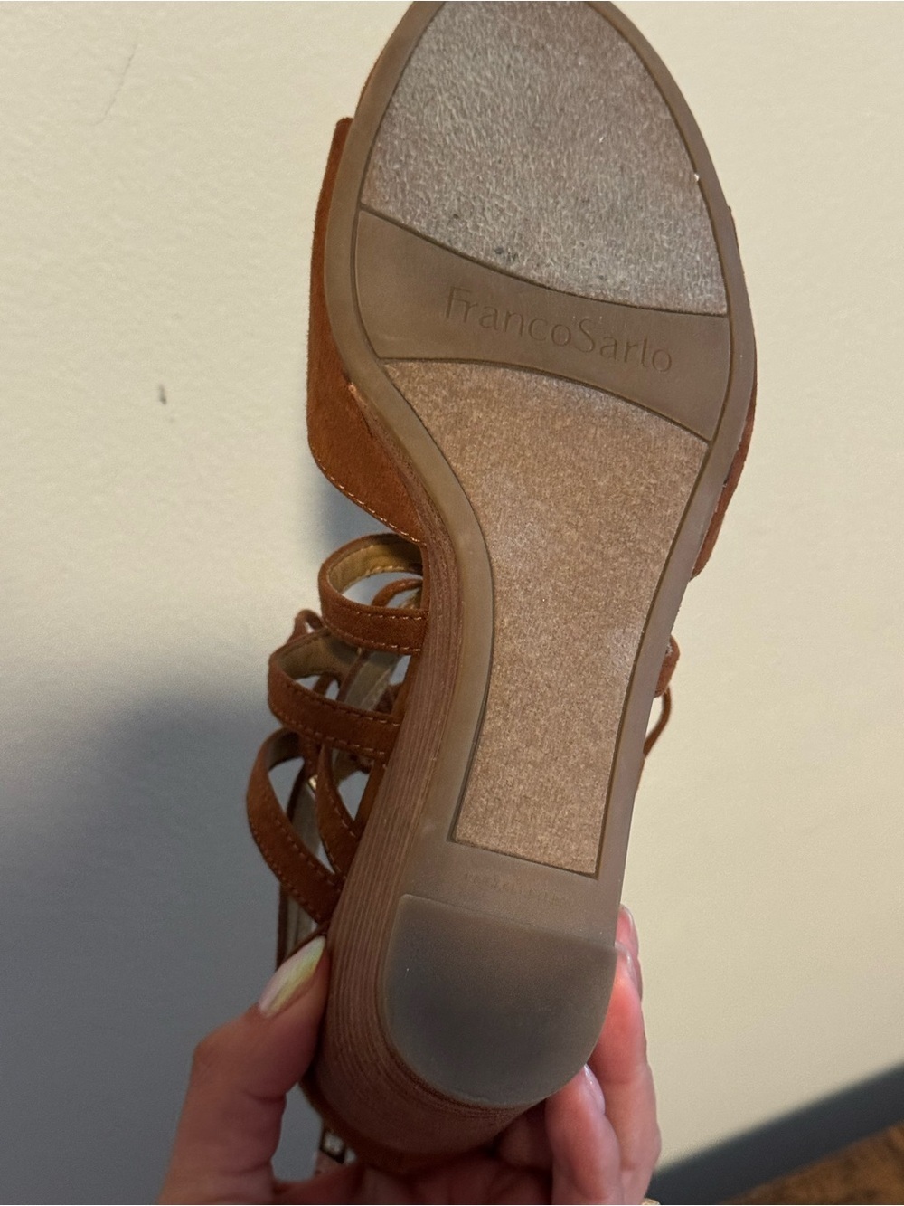 Franco Sarto Women's Lace-Up Suede Open-Toe Sandals — Brown Size 8 - Picture 5 of 7